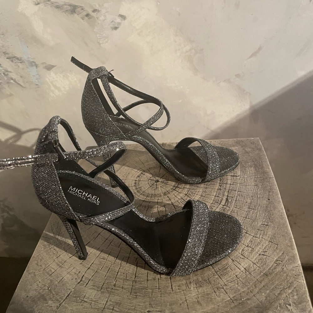 Michael Kors Glittery Silver Heels - Picture 7 of 10